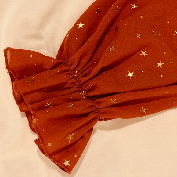 Brick orange gold star dress - Picture 10 of 16